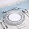175 Pieces Silver Dinnerware Set 25 Guest-50 Silver Lace Plastic Plates-25 Silver Plastic Silverware-25 Silver Plastic Cups-25 Silver Paper Napkins, FOCUSLINE Disposable Dinnerware Set